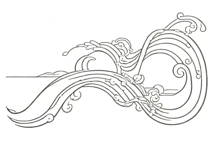 sun wave forming the shape tattoo design idea