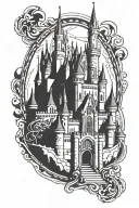 disney castle tattoo design idea
