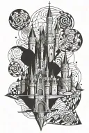 disney castle tattoo design idea