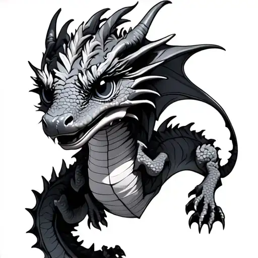 Baby Dragon tattoo design idea