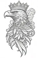eagle royal flourish wearing crown tattoo design idea