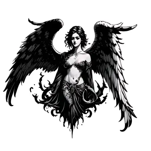 Gothic Angel tattoo design idea
