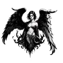 Gothic Angel tattoo design idea