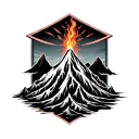 Volcano tattoo design idea
