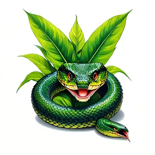 You can make an image as a reference for me to get an idea of what combines beyond plants with the snake I already have tattoo design idea
