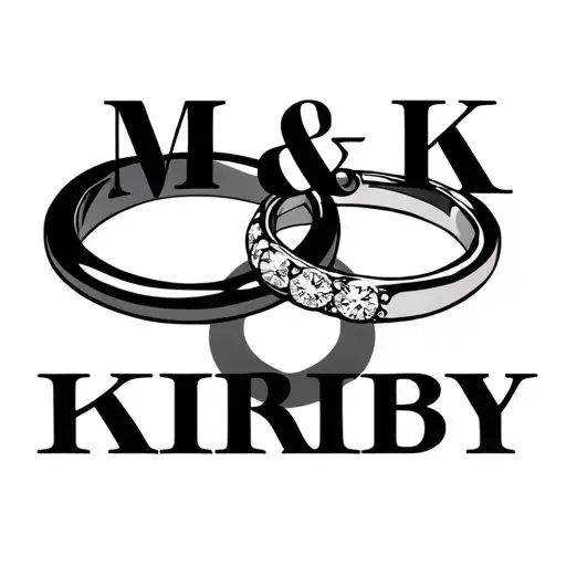 "M & K Kirby" "M & K Kirby" wedding rings intertwined tattoo design idea