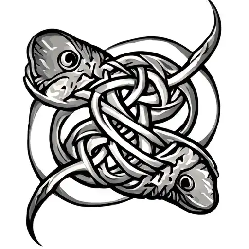Celtic trout knot design incorporating tattoo design idea