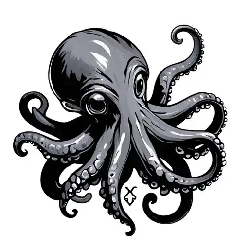 octopus with anchor tattoo design idea