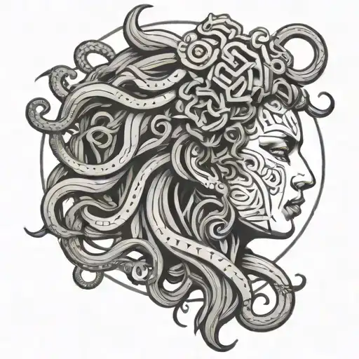 medusa head tattoo design idea