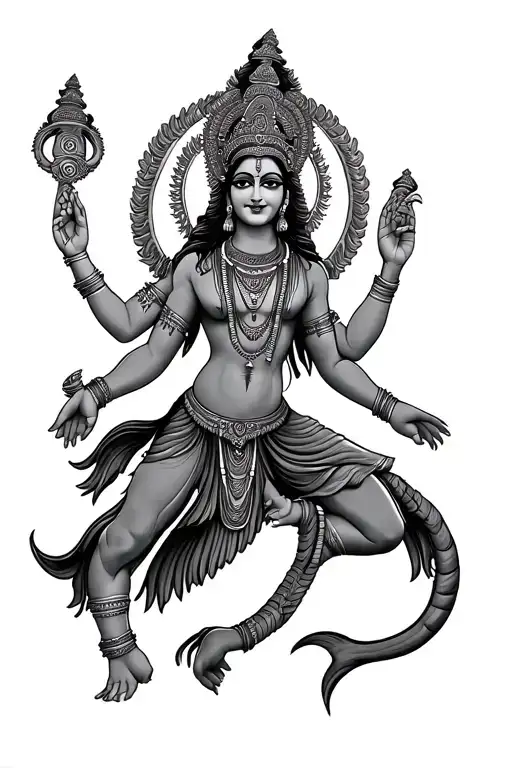 Lord Vishnu Nataraja tattoo design idea