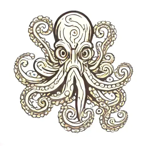 woodworking octopus tattoo design idea