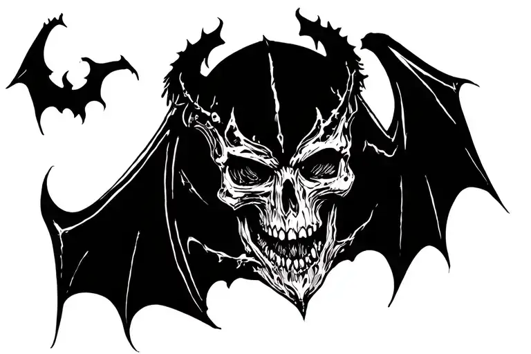 Deathbat tattoo design idea