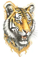 tiger brecking free ftom violence survivor tattoo design idea