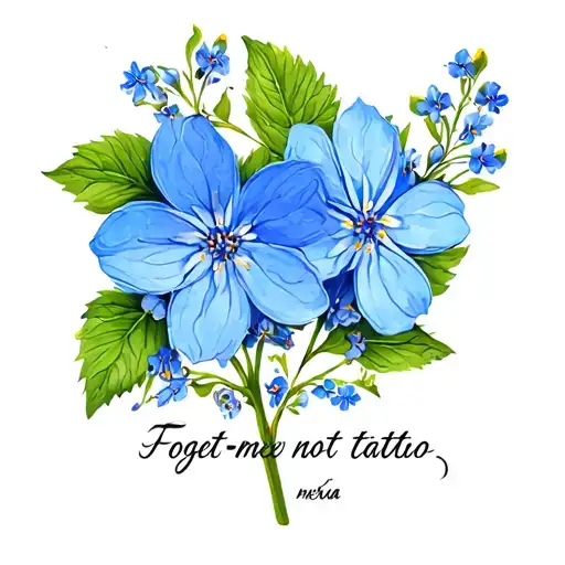 Forget-me-not and tătaia written underneath tattoo design idea