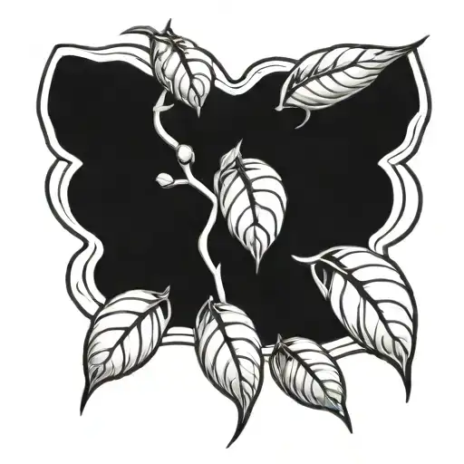 coffee plant, coffe beans growing tattoo design idea