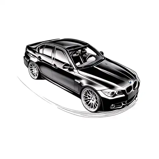 bmw e60 line art tattoo tattoo design idea