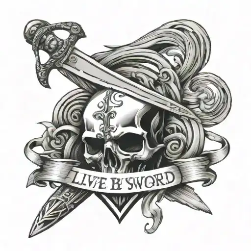 live by the sword, die by the sword tattoo design idea