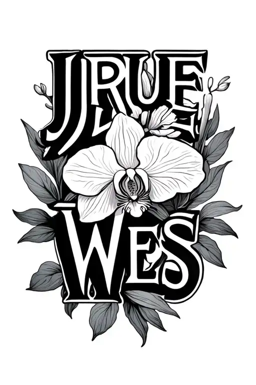 "Jrue Luke Wes" dainty orchids Mandela thin line work style tattoo design tattoo design idea