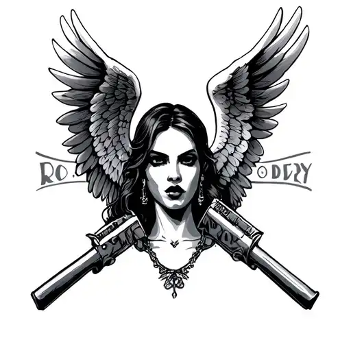 Gangster Angel tattoo design idea