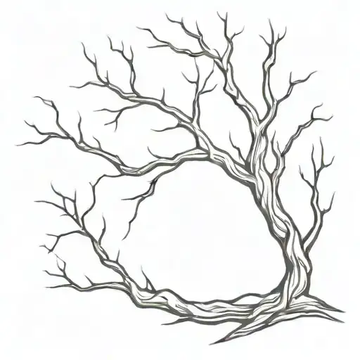 dead willow tree tattoo design idea