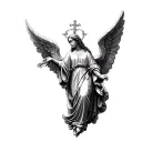 Catholic Angel tattoo design idea