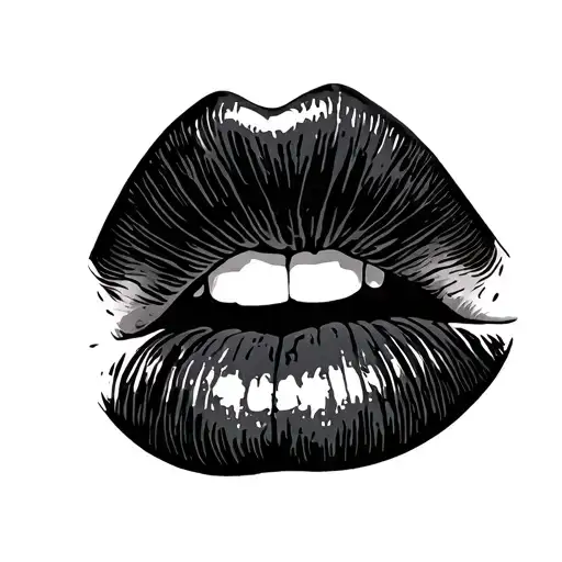Lips Kiss tattoo design idea