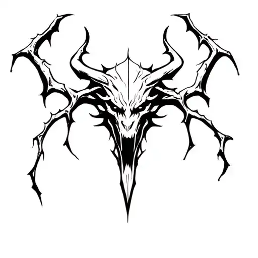 stick figure demon tattoo design idea