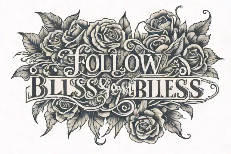 follow your bliss quote in a straight line tattoo tattoo design idea