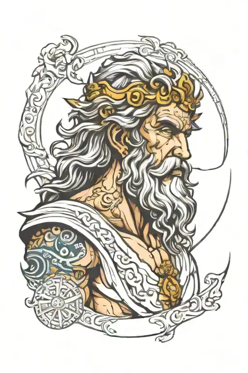 zeus god tattoo design idea