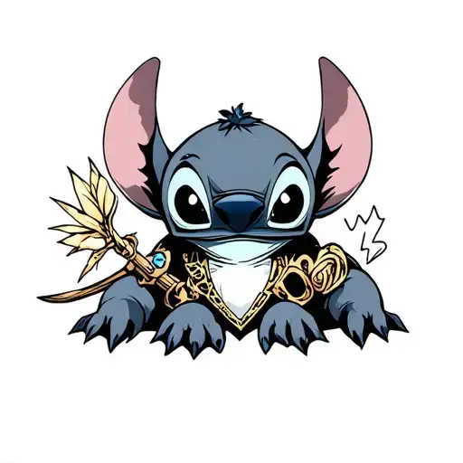 stitch, sagitarius tattoo design idea