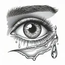 eye with water drop instead of pupil tattoo design idea