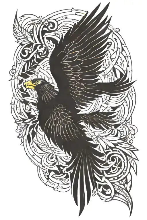 depict the fall of icarus and i want a phoenix bird to seem to emerge from some falling feathers from icarus' angels win tattoo design idea