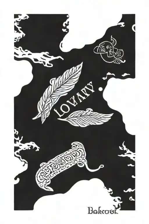 tattoo on the forearm that represents luck and says "loyalty out values ​​everything" tattoo design idea