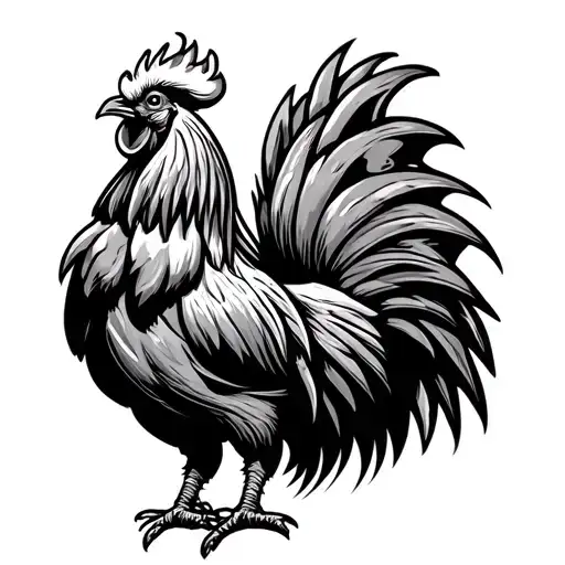 Fighting Roosters razorblade tattoo design idea