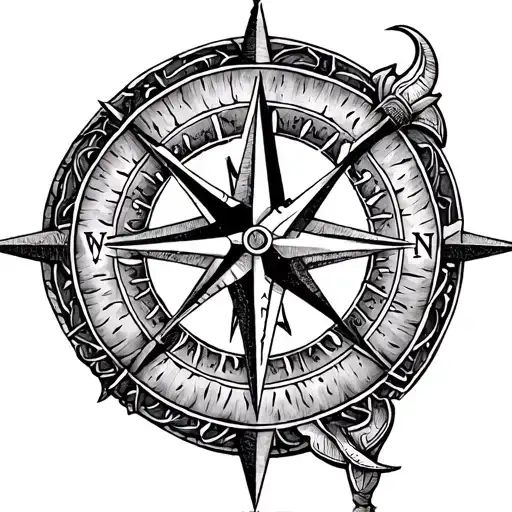 Nordic vegvisir viking compass tattoo design idea