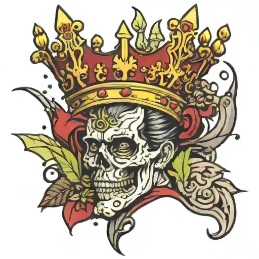gomez with crown on the G  tattoo design idea