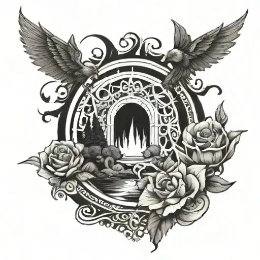 fantasy portal tattoo design idea