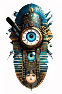 Space Theme With clock Technology With Egyptian And Inka Symbolism And All Seing Eye... Tattoo tattoo design idea