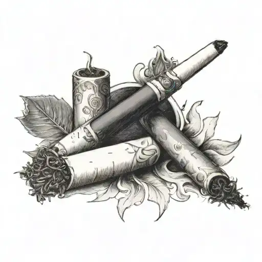 cigarette tattoo design idea