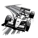 A fragment of a race track – instead of a full image of a race car, a representation of just a bend in the track with in tattoo design idea