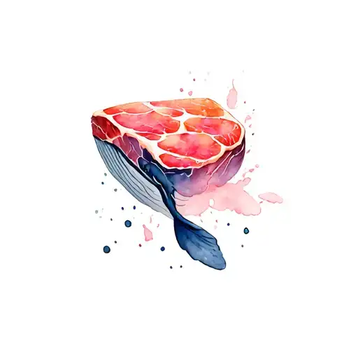 whale meat tattoo design idea