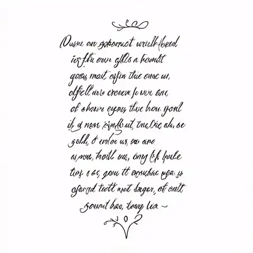 melancholic poem written tattoo design idea