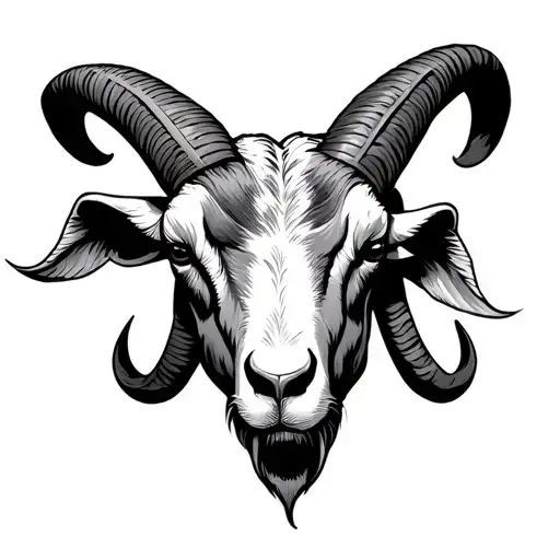 goat head and sirens evil tattoo design idea