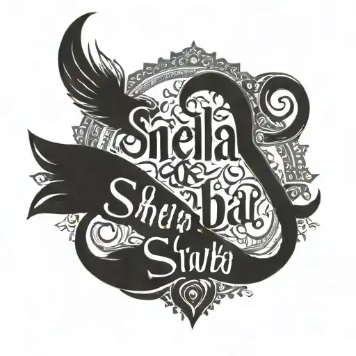 sneha & shubham name tattoo in one word written tattoo design idea