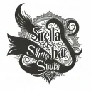 sneha & shubham name tattoo in one word written tattoo design idea
