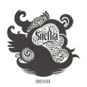 sneha & shubham name tattoo in one word written tattoo design idea