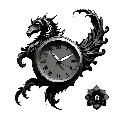 time running tattoo design idea