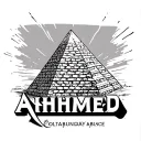 pyramid with name Ahmed  tattoo design idea