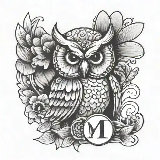 nurse owl memorial tattoo for mom with roman numbers tattoo design idea