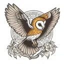 Barn owl tattoo design idea
